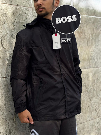 Casaco Corta Vento Impermeavel Storm PRO 2026 Preto com patch Boss Sp Branco