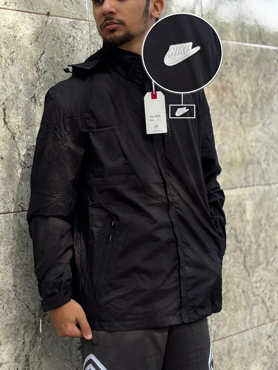 Casaco Corta Vento Impermeavel Storm PRO 2026 Preto com patch Nike Branco