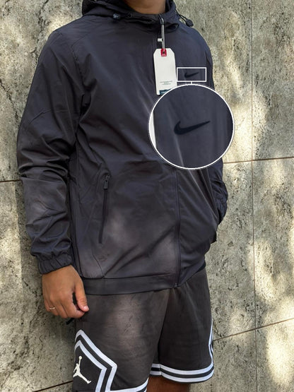 Casaco Corta Vento Impermeavel Storm Urban 2026 Chumbo com patch Nike Facao Sp Preto