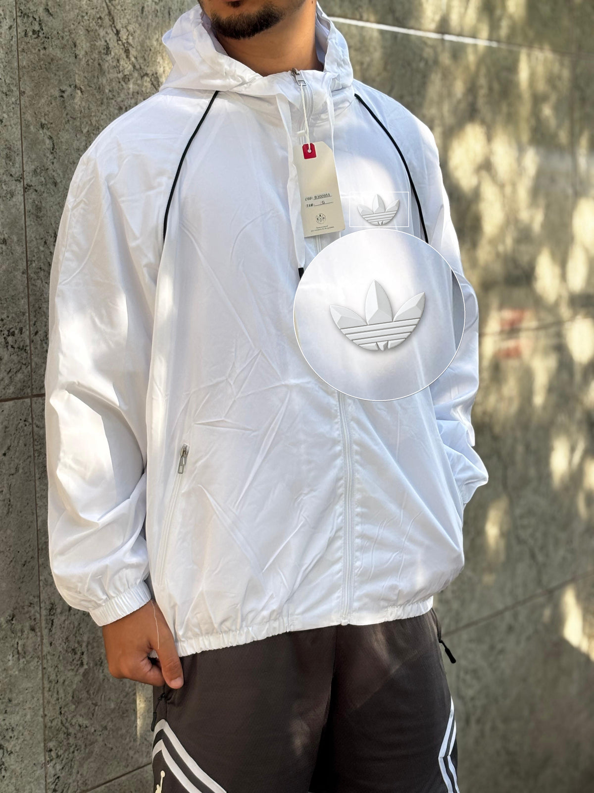 Casaco Corta Vento Importado Alpine North 2026 Branco com patch Adidas Branco