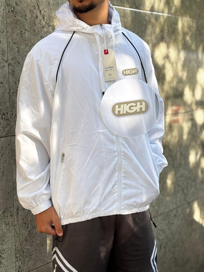 Casaco Corta Vento Importado Alpine North 2026 Branco com patch High Resina Oval Bege