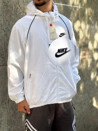 Casaco Corta Vento Importado Alpine North 2026 Branco com patch Nike Escrita Sp Preto