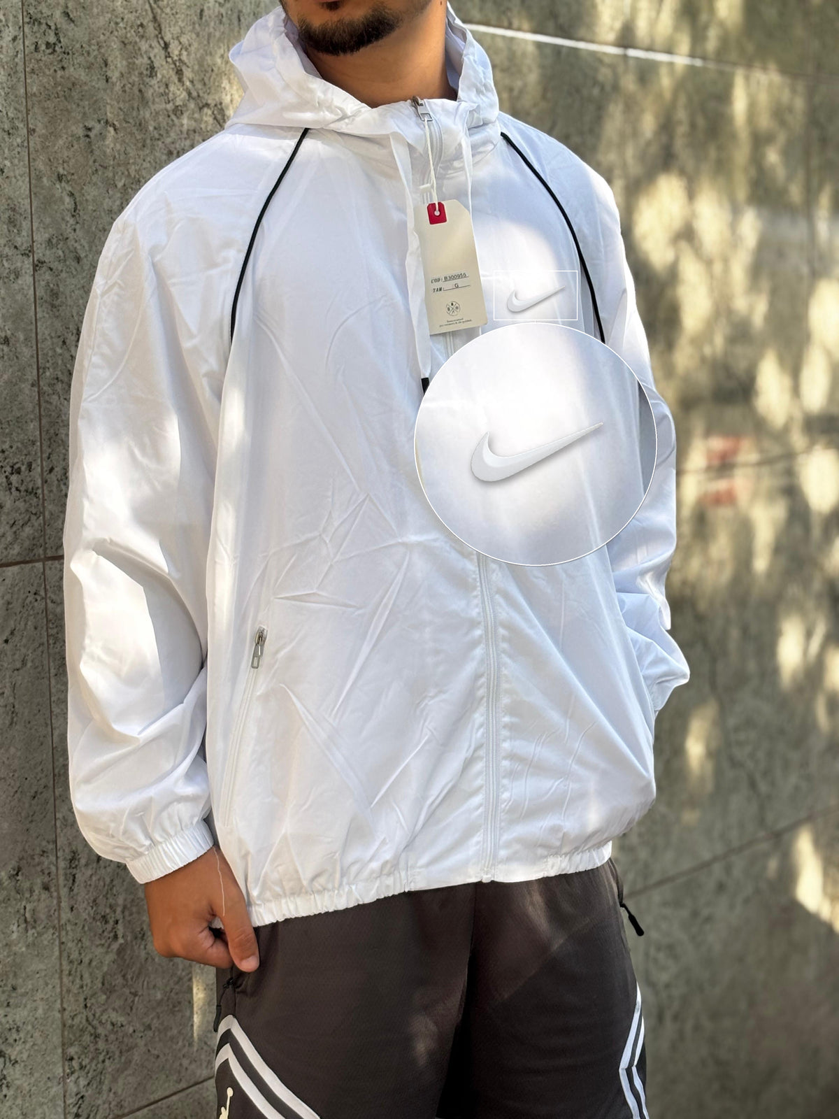 Casaco Corta Vento Importado Alpine North 2026 Branco com patch Nike Swoosh Branco