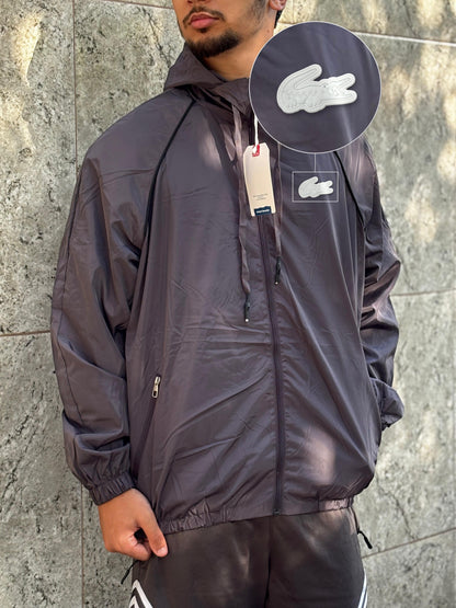 Casaco Corta Vento Importado Alpine North 2026 Chumbo com patch Lacoste Sp Branco