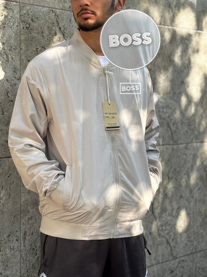 Casaco Corta Vento Importado Minimal Bomber 2026 Off com patch Boss Sp Branco