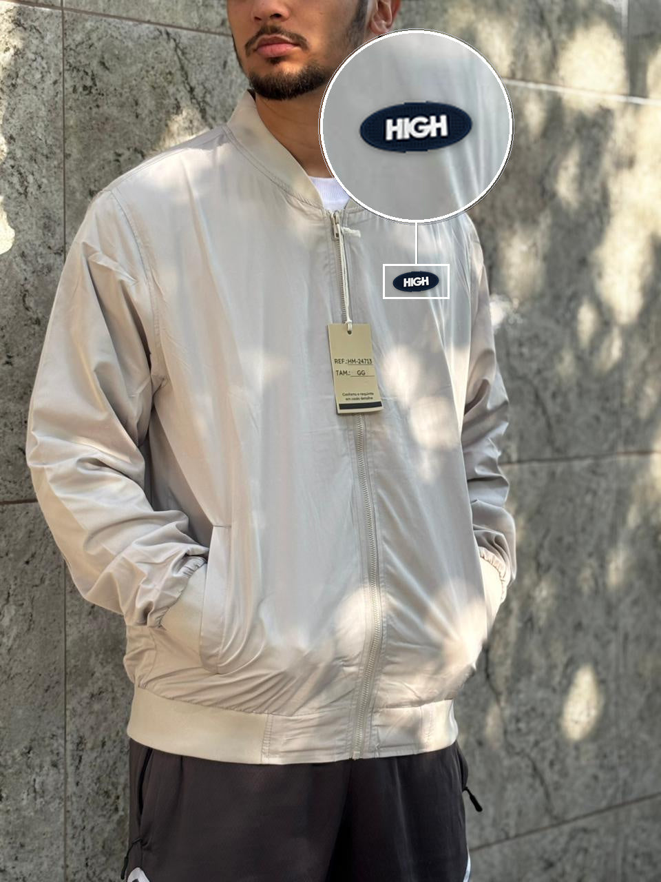 Casaco Corta Vento Importado Minimal Bomber 2026 Off com patch High Oval