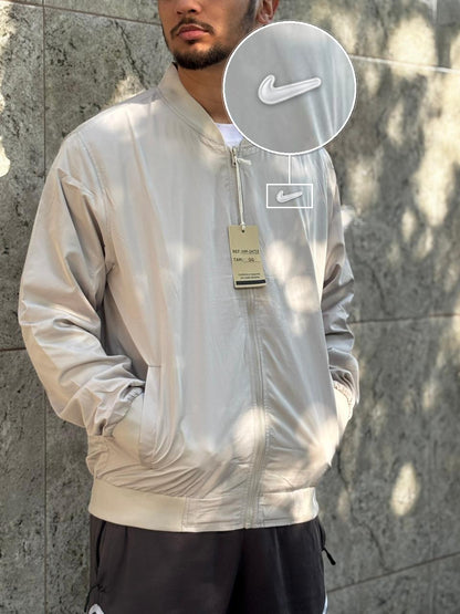 Casaco Corta Vento Importado Minimal Bomber 2026 Off com patch Nike Facao Sp Branca