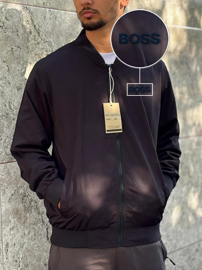 Casaco Corta Vento Importado Minimal Bomber 2026 Preto com patch Boss Sp Preto