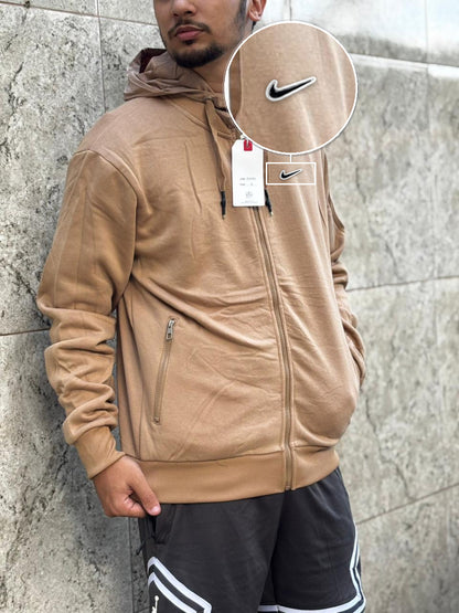 Casaco Moleton Ziper Importado Velvet Street 2026 Bege com patch Nike Rs P B