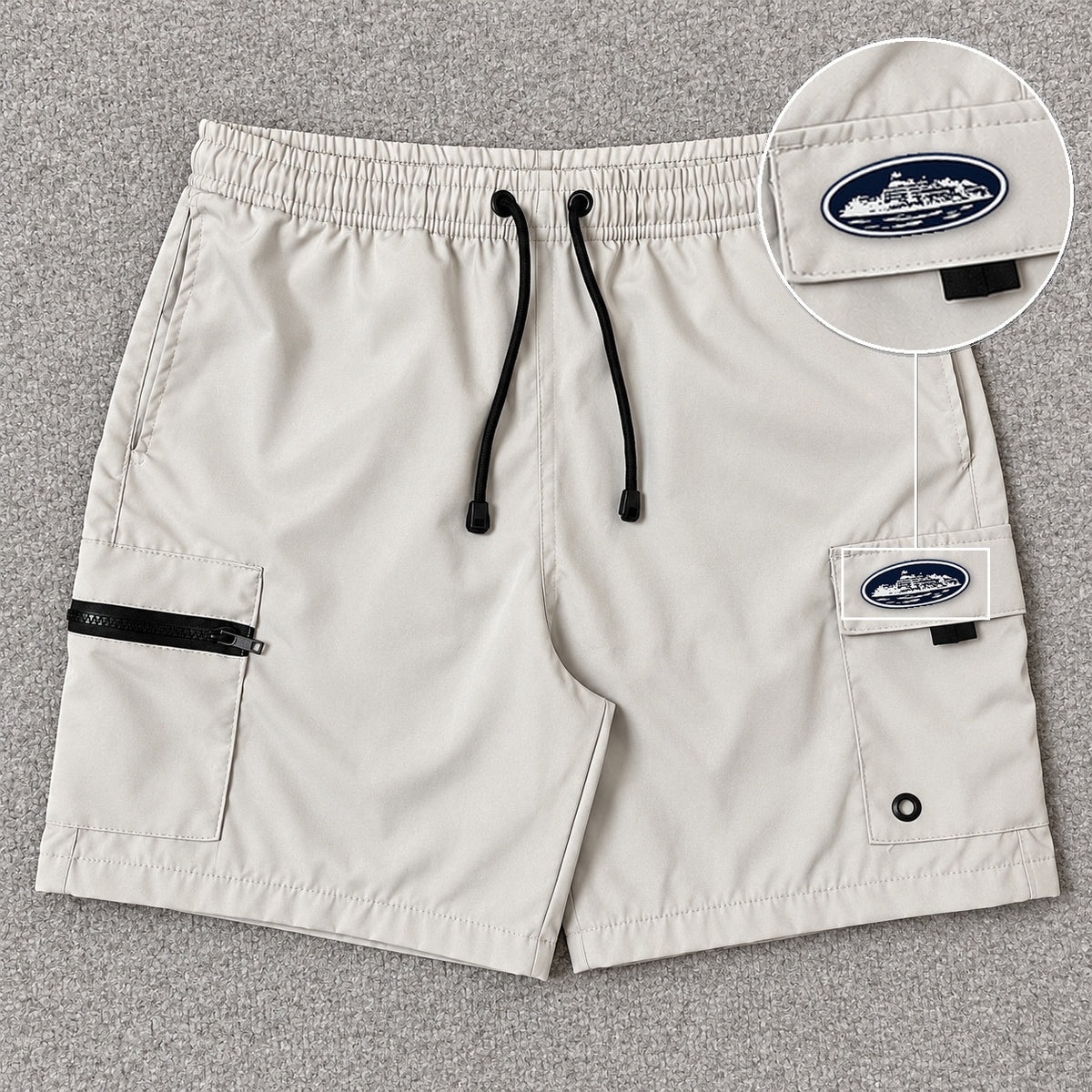 Short Premium Cargo Zíper Off White