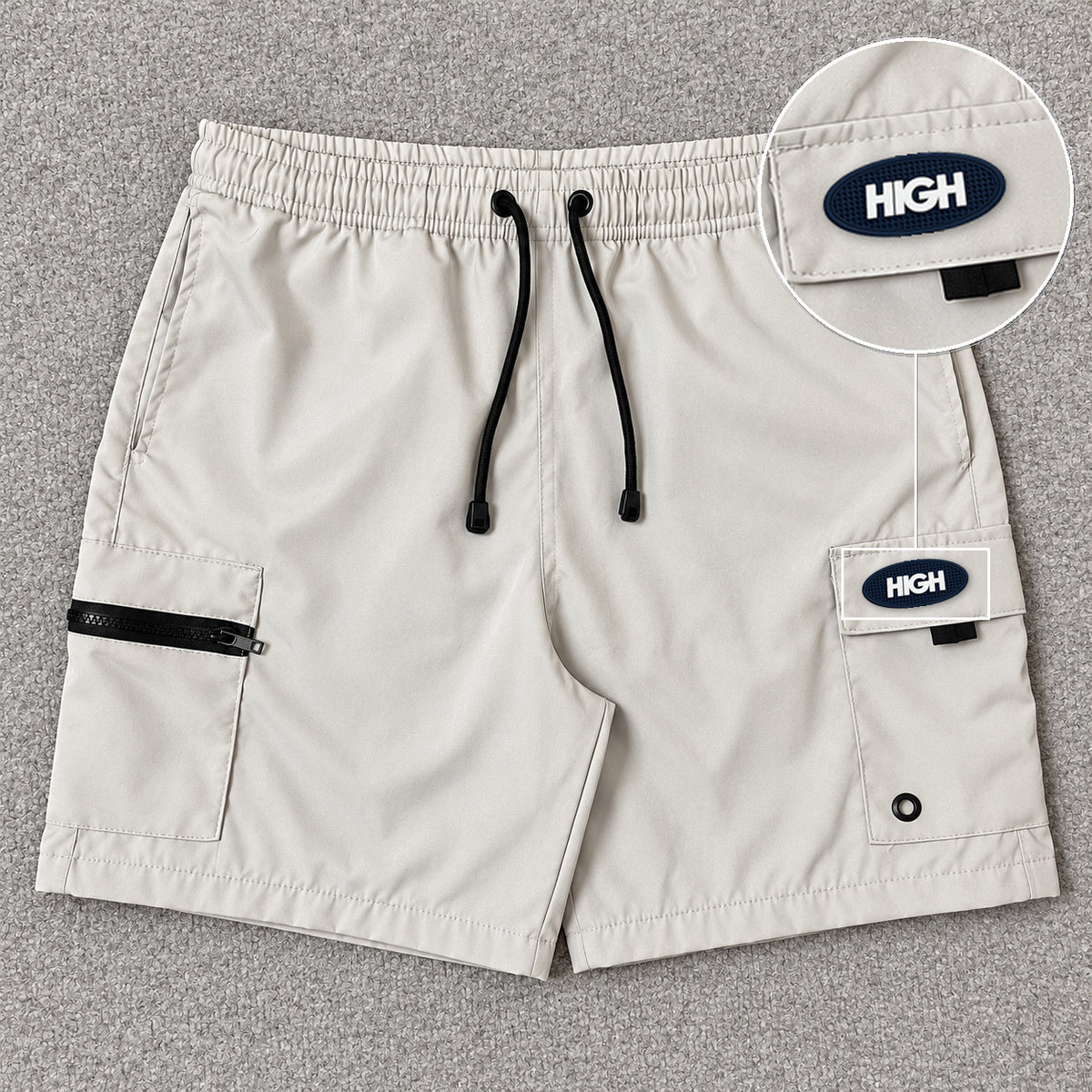 Short Premium Cargo Zíper Off White