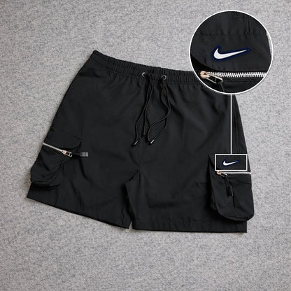SHORT CARGO BOLSO MOCHILA COM ZÍPER PRETO com patch Nike Resinado B P