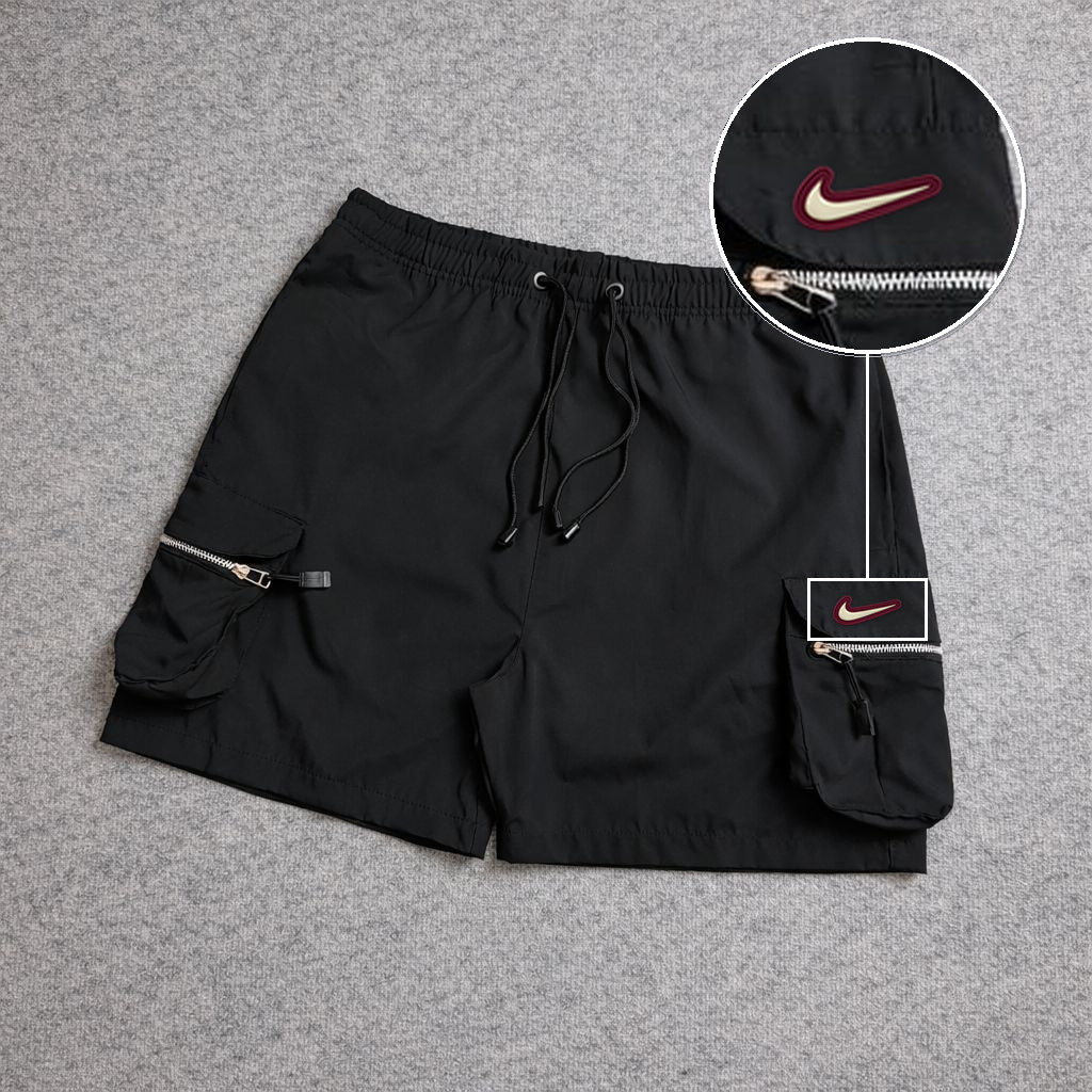 SHORT CARGO BOLSO MOCHILA COM ZÍPER PRETO com patch Nike Resinado Marrom