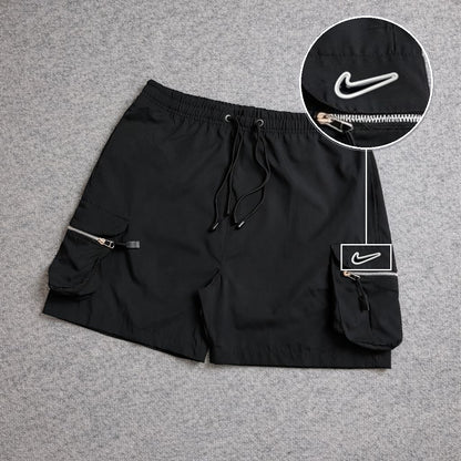 SHORT CARGO BOLSO MOCHILA COM ZÍPER PRETO com patch Nike Rs P B