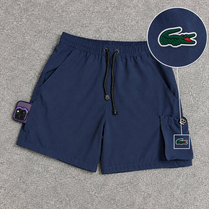 Short Cargo Elastano Tech Azul Marinho com patch Lacoste Sp
