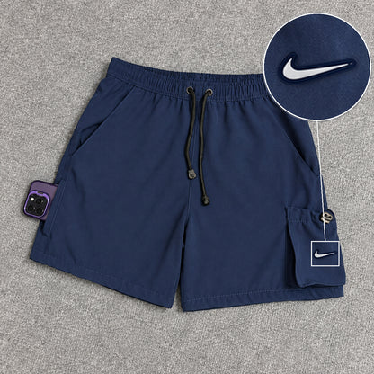 Short Cargo Elastano Tech Azul Marinho com patch Nike Resinado B P