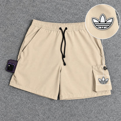 Short Cargo Elastano Tech Bege com patch Adidas P B