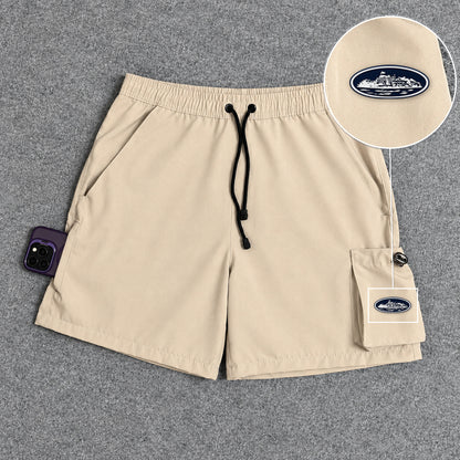 Short Cargo Elastano Tech Bege com patch Cortez Prisao