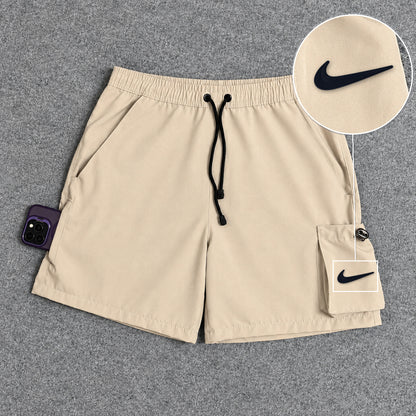 Short Cargo Elastano Tech Bege com patch Nike Facao Sp Preto