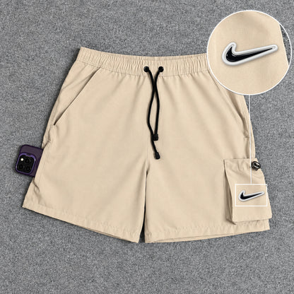 Short Cargo Elastano Tech Bege com patch Nike Rs P B
