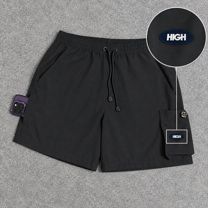 Short Cargo Elastano Tech Black com patch High Oval