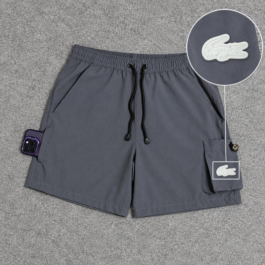 Short Cargo Elastano Tech Cinza com patch Lacoste Sp Branco