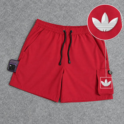 Short Cargo Elastano Tech Red com patch Adidas Branco