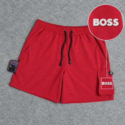 Short Cargo Elastano Tech Red com patch Boss Sp Branco
