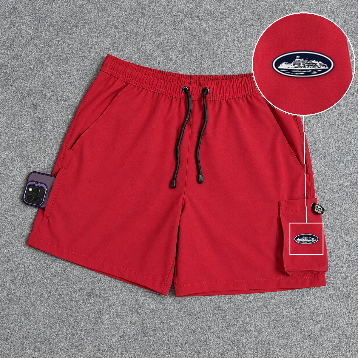 Short Cargo Elastano Tech Red com patch Cortez Prisao