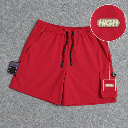 Short Cargo Elastano Tech Red com patch High Resina Oval Bege