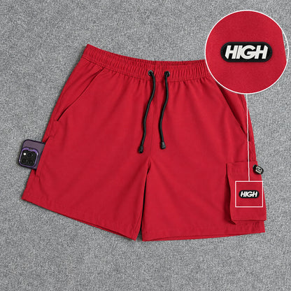 Short Cargo Elastano Tech Red com patch High Resina Oval Preta