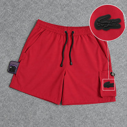 Short Cargo Elastano Tech Red com patch Lacoste Sp Preto