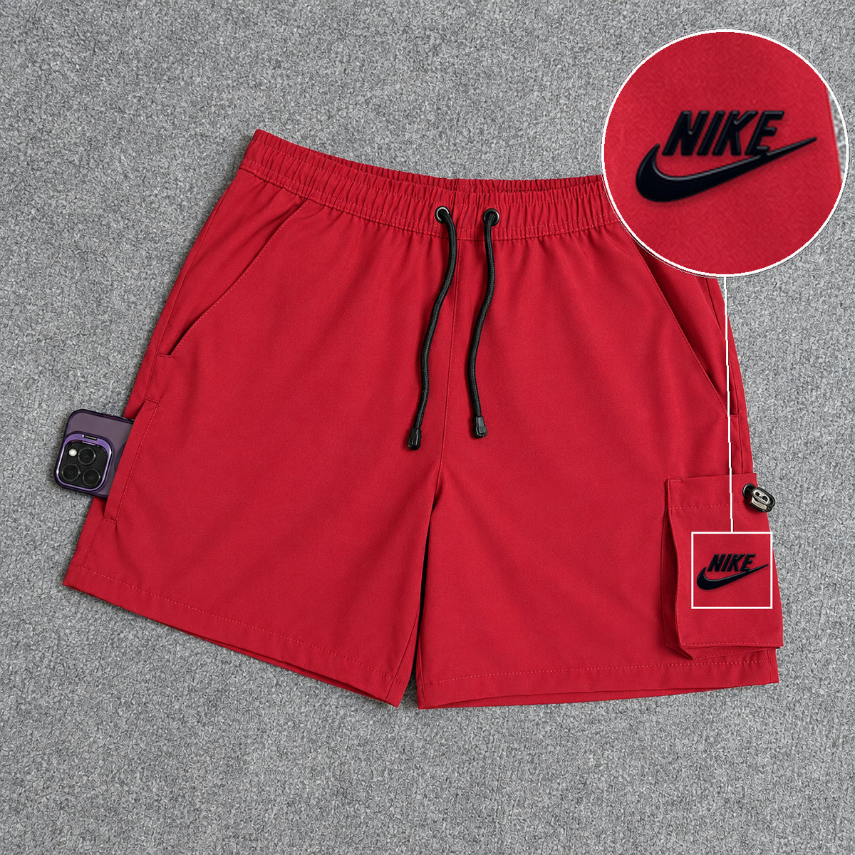 Short Cargo Elastano Tech Red com patch Nike Escrita Sp Preto