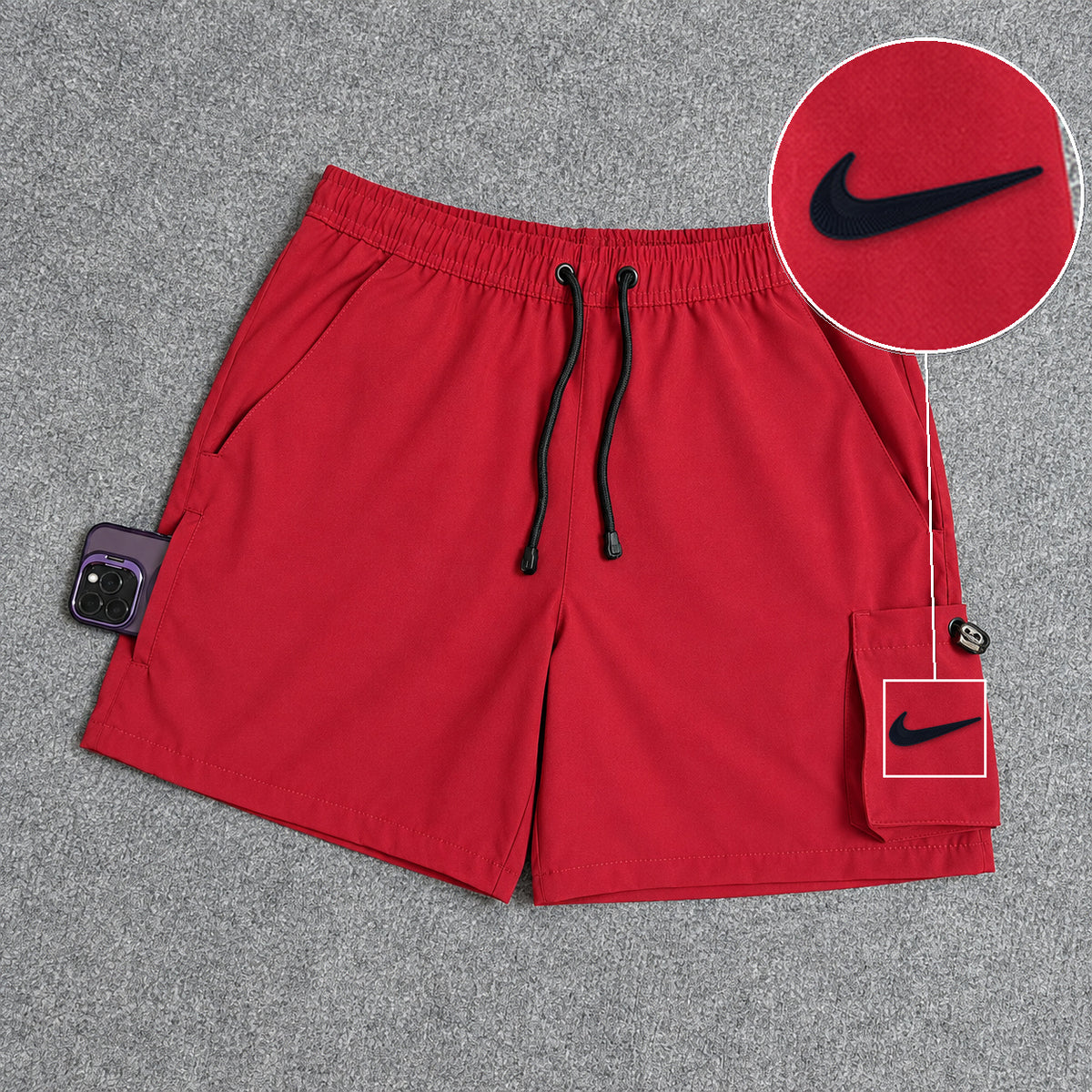 Short Cargo Elastano Tech Red com patch Nike Facao Sp Preto