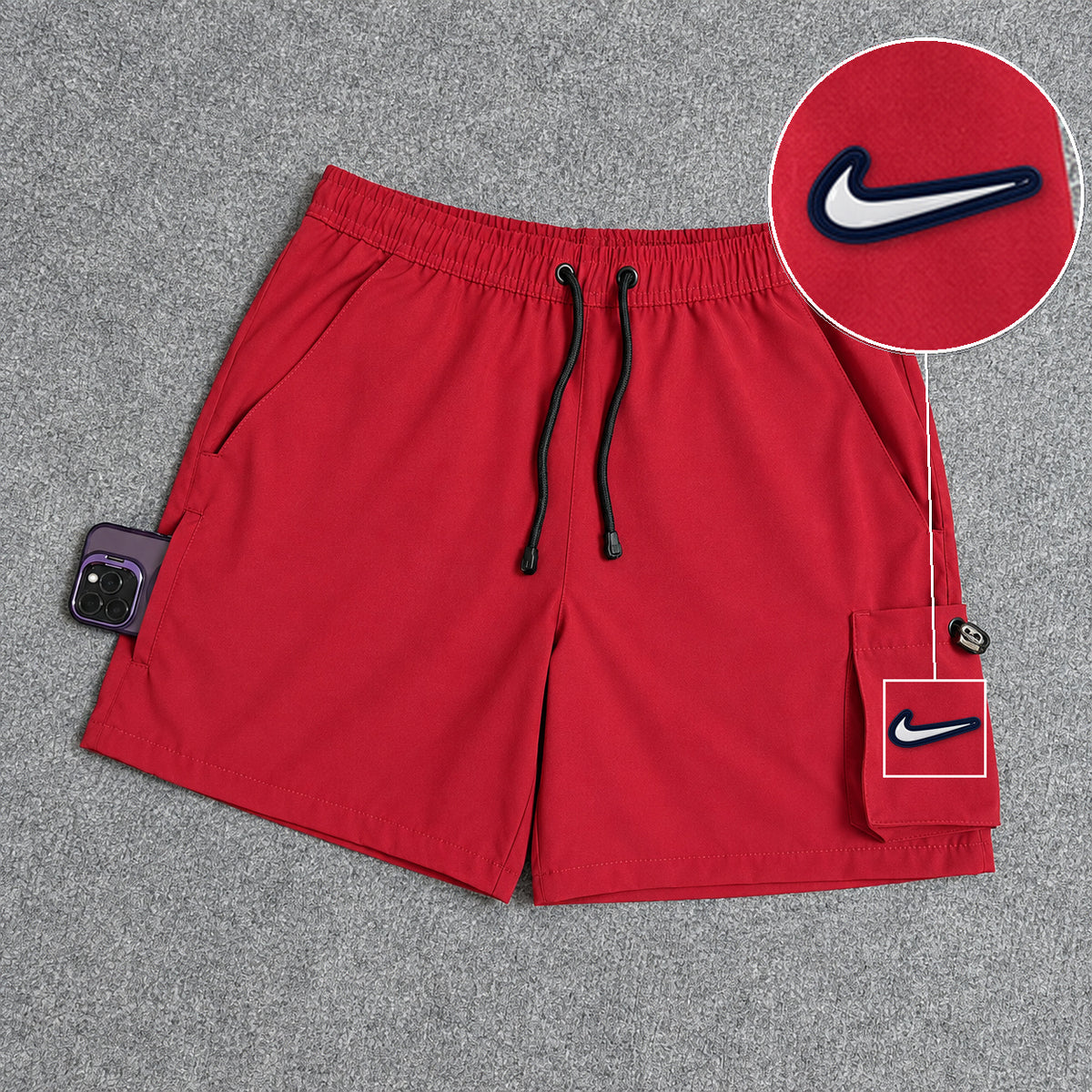 Short Cargo Elastano Tech Red com patch Nike Resinado B P