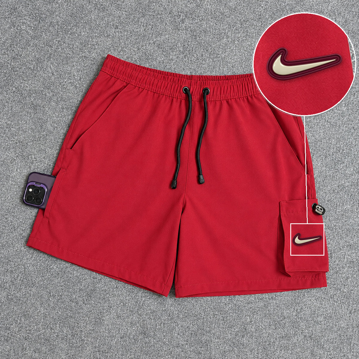 Short Cargo Elastano Tech Red com patch Nike Resinado Marrom