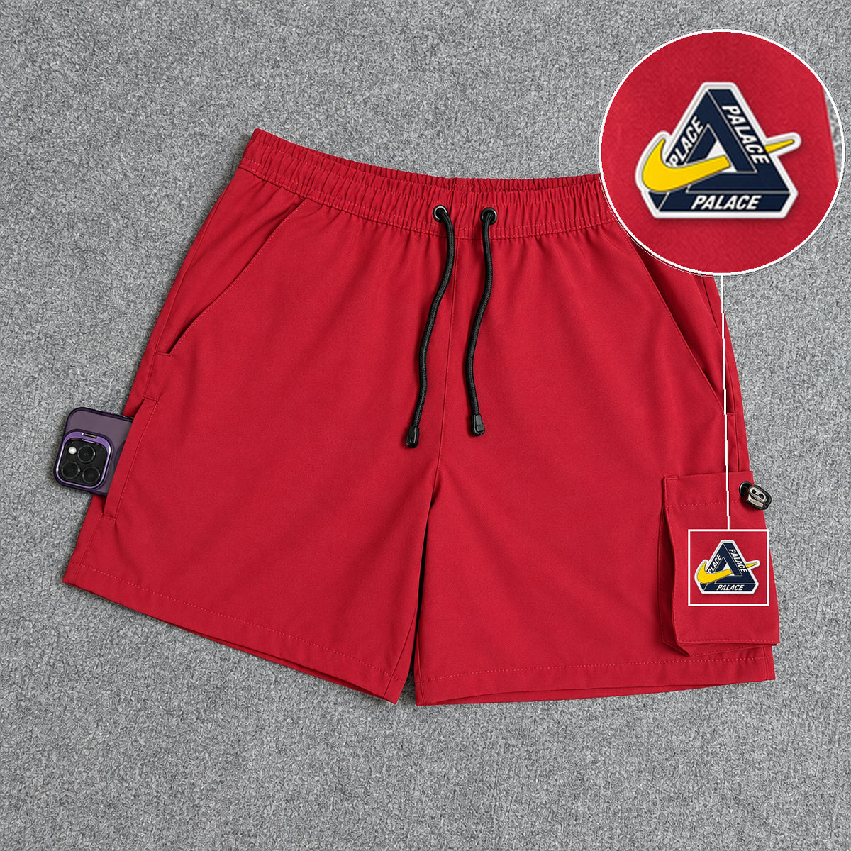 Short Cargo Elastano Tech Red com patch Palace