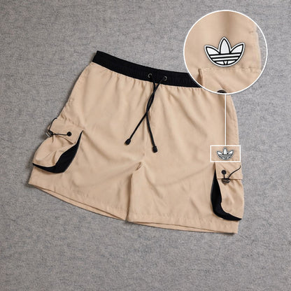 SHORT CARGO FOLLER COM REGULADOR BEGE com patch Adidas P B