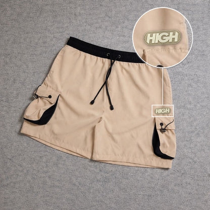 SHORT CARGO FOLLER COM REGULADOR BEGE com patch High Resina Oval Bege