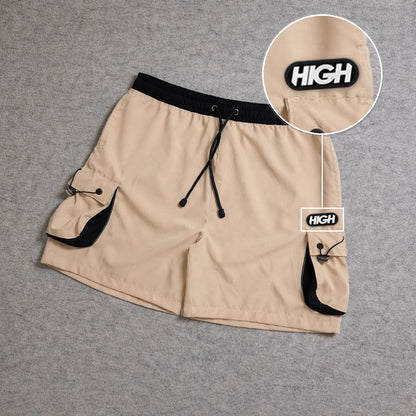 SHORT CARGO FOLLER COM REGULADOR BEGE com patch High Resina Oval Preta