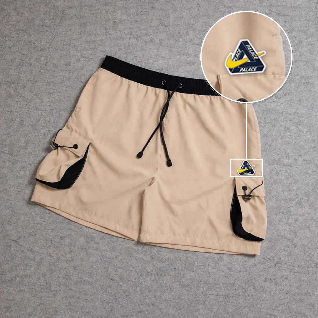 SHORT CARGO FOLLER COM REGULADOR BEGE com patch Palace