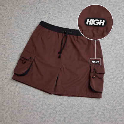 SHORT CARGO FOLLER COM REGULADOR MARROM com patch High Resina Oval Preta