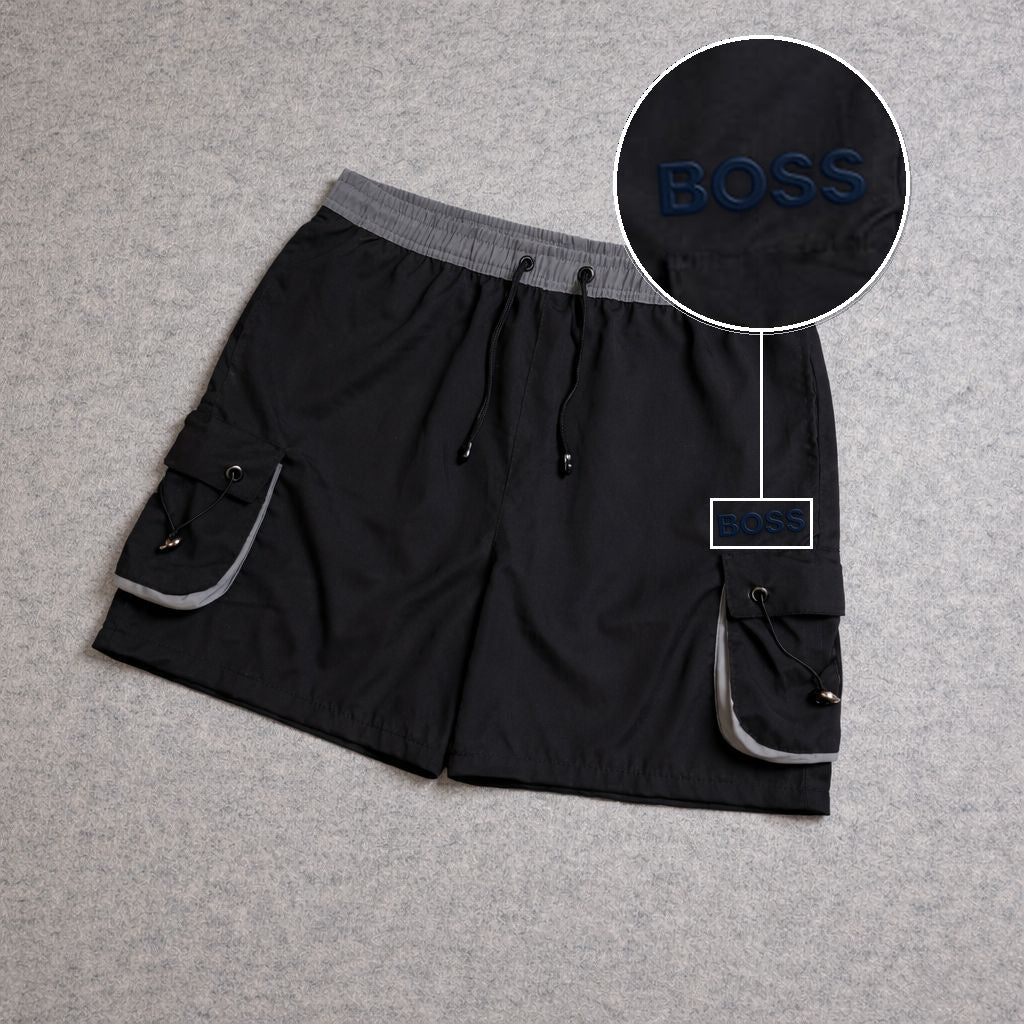 SHORT CARGO FOLLER COM REGULADOR PRETO com patch Boss Sp Preto