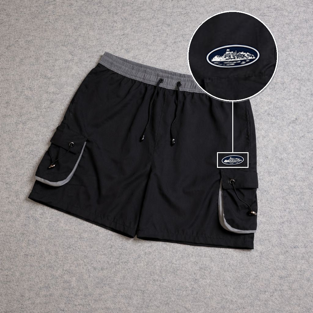 SHORT CARGO FOLLER COM REGULADOR PRETO com patch Cortez Prisao