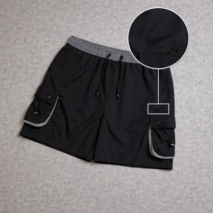 SHORT CARGO FOLLER COM REGULADOR PRETO com patch Nike Facao Sp Preto