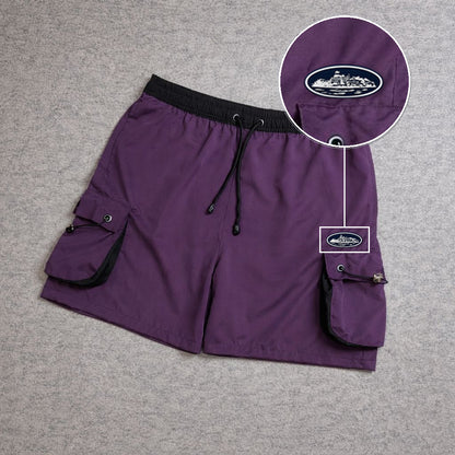SHORT CARGO FOLLER COM REGULADOR ROXO com patch Cortez Prisao