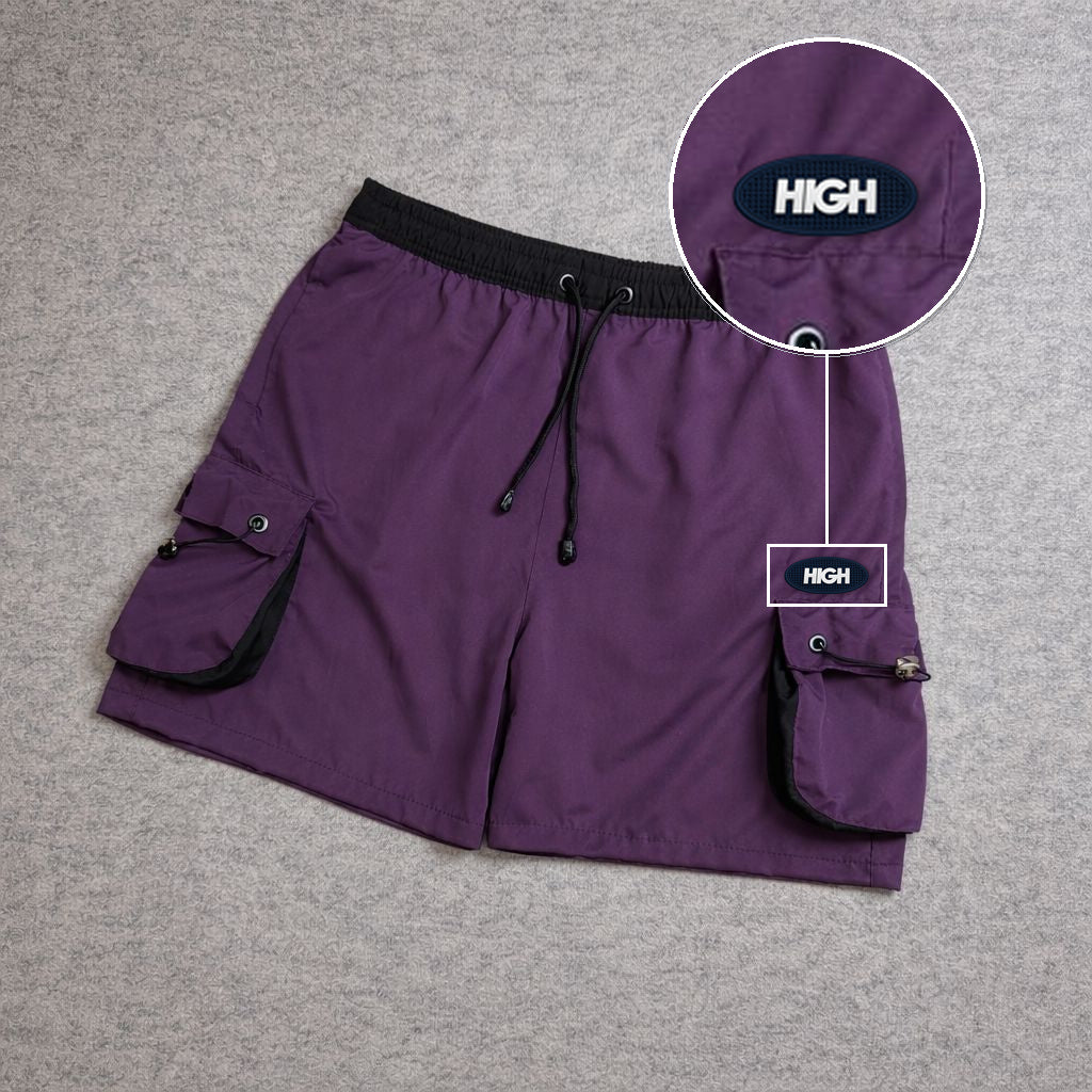 SHORT CARGO FOLLER COM REGULADOR ROXO com patch High Oval