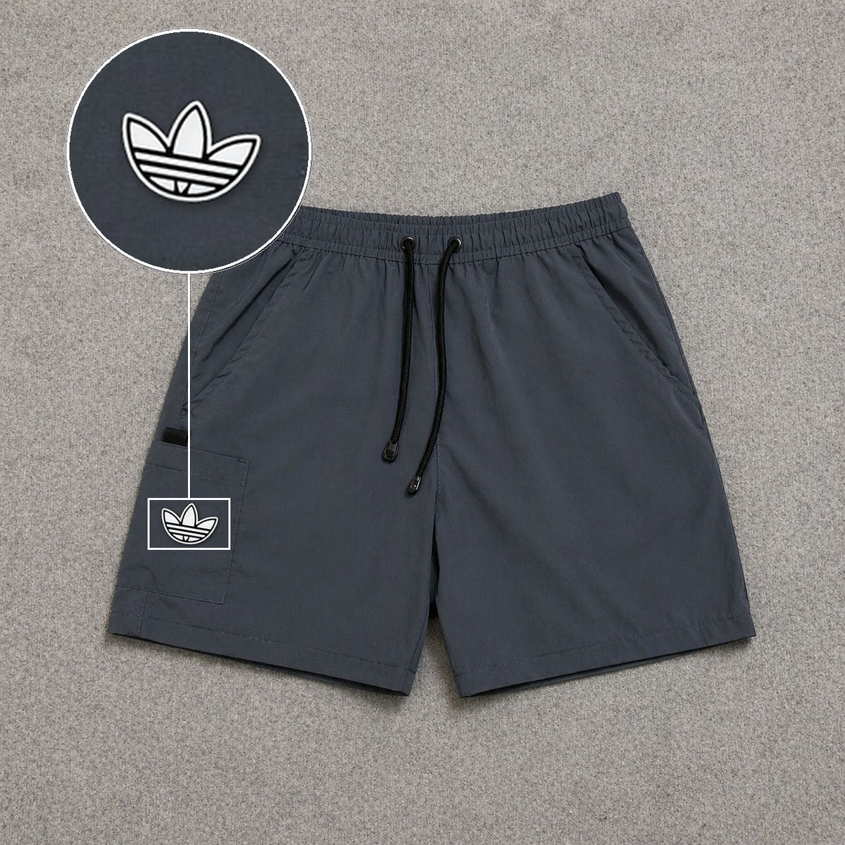 Short Cargo Street com Bolso Funcional Cinza com patch Adidas P B