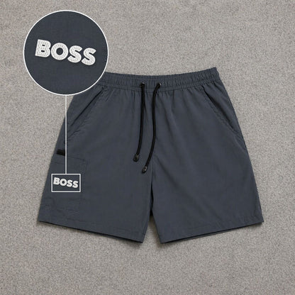 Short Cargo Street com Bolso Funcional Cinza com patch Boss Sp Branco