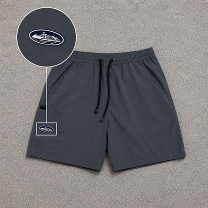 Short Cargo Street com Bolso Funcional Cinza com patch Cortez Prisao